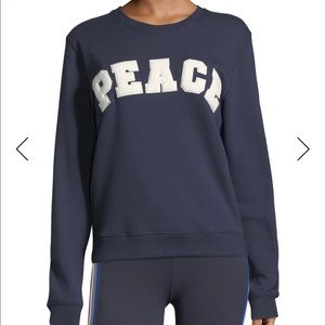 Tory Burch Peace Letterman Crewneck Sweatshirt